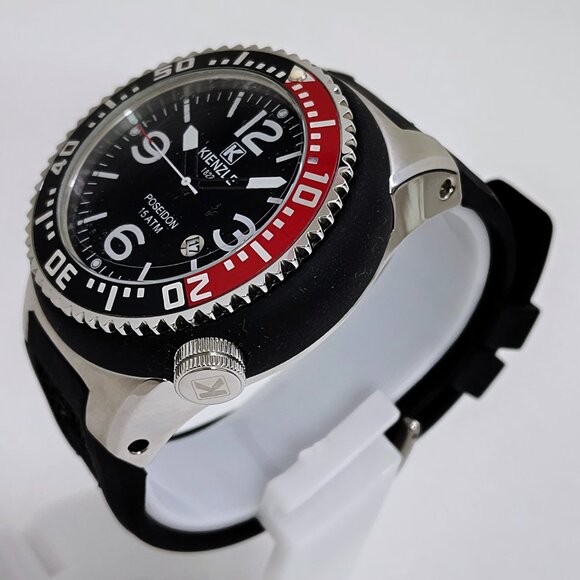 Kienzle Poseidon 1822 Date 53mm Case Rubber Band Quartz Men's German Wristwatch - Picture 2 of 9